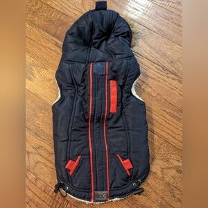 Cloe Cluzo Blue Dog Utility Jacket w/Fur Trimmed Hood - Small